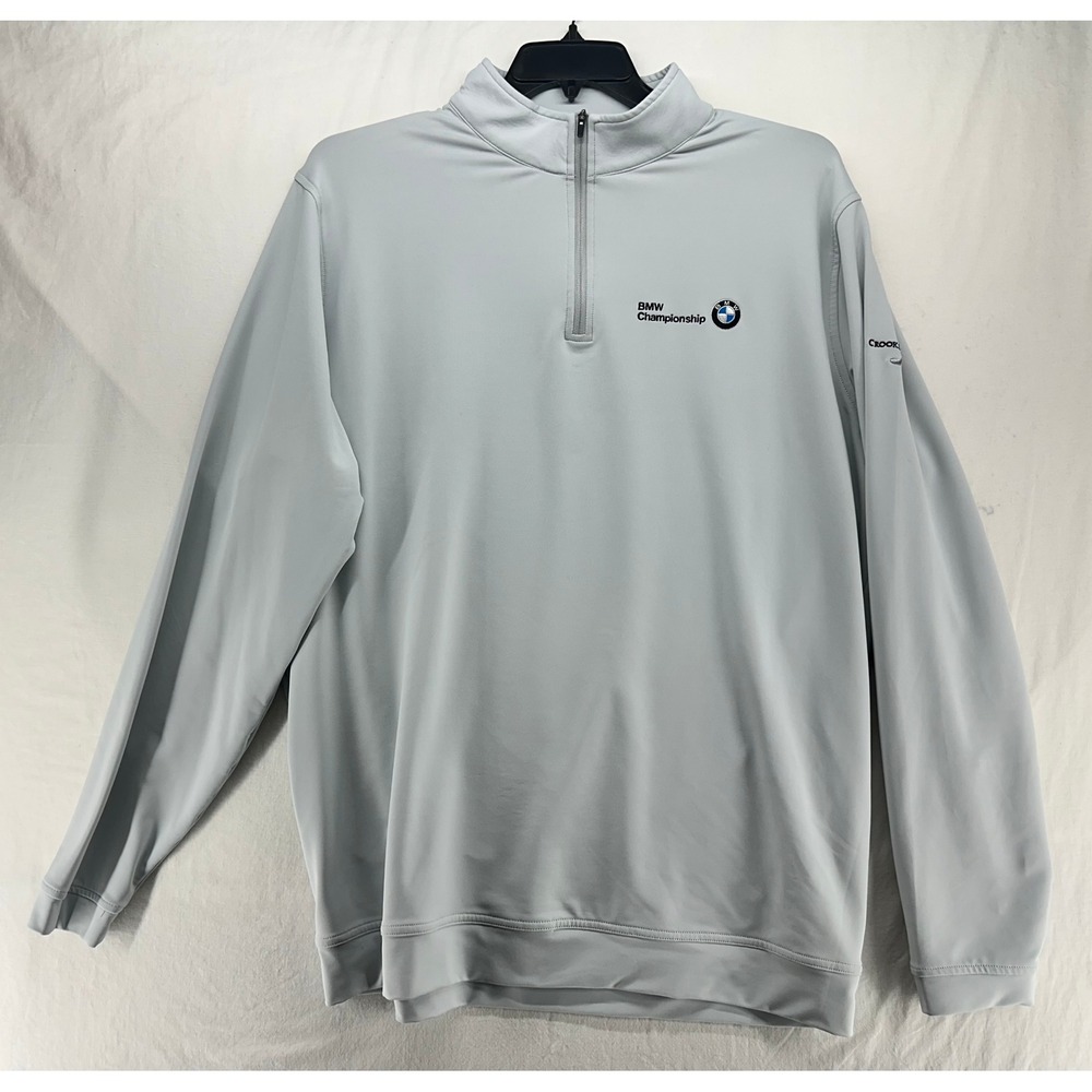 Peter Millar BMW Championship Crooked Stick Golf 1/4 Zip Pullover Gray Mens XXL - Picture 11 of 12